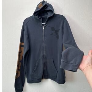 Free City Life Nature Love Washed Black Zip Hoodie Men’s Medium